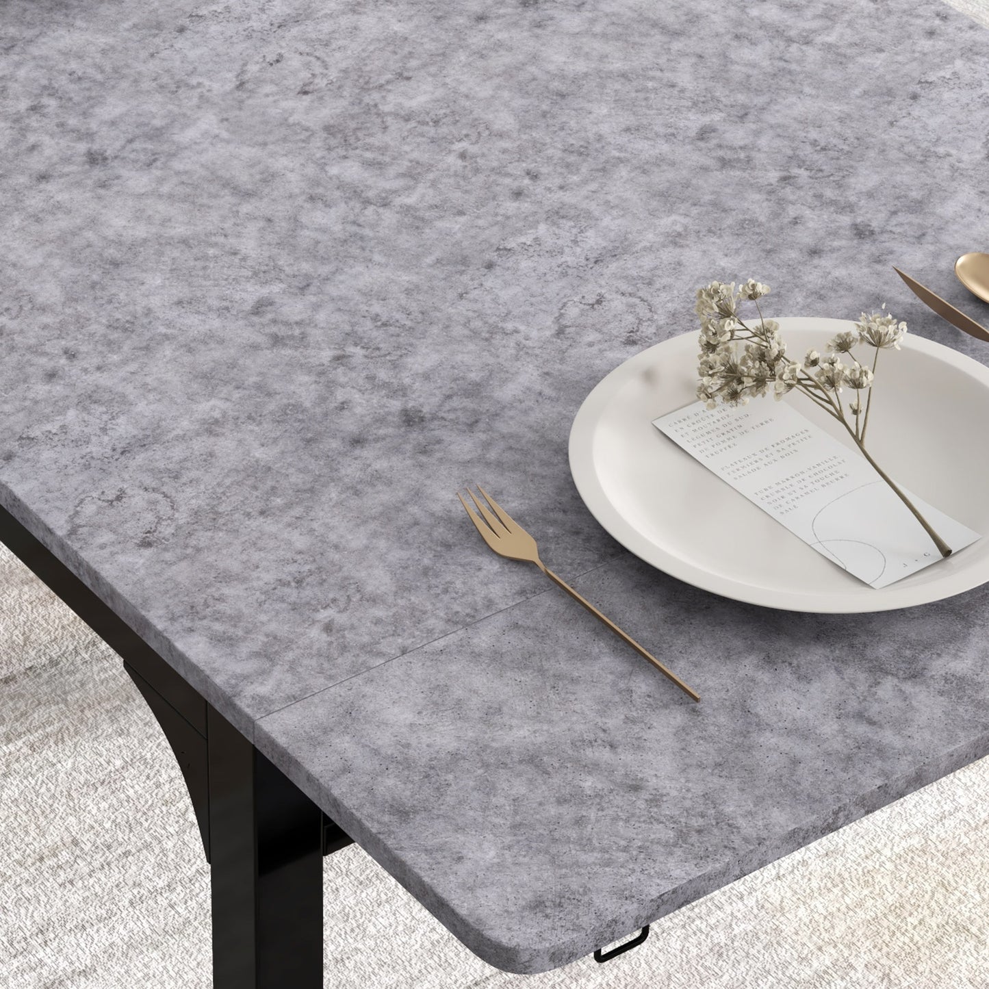 3-Piece Drop Leaf Dining Set with Table and 2 Chairs - Light Gray
