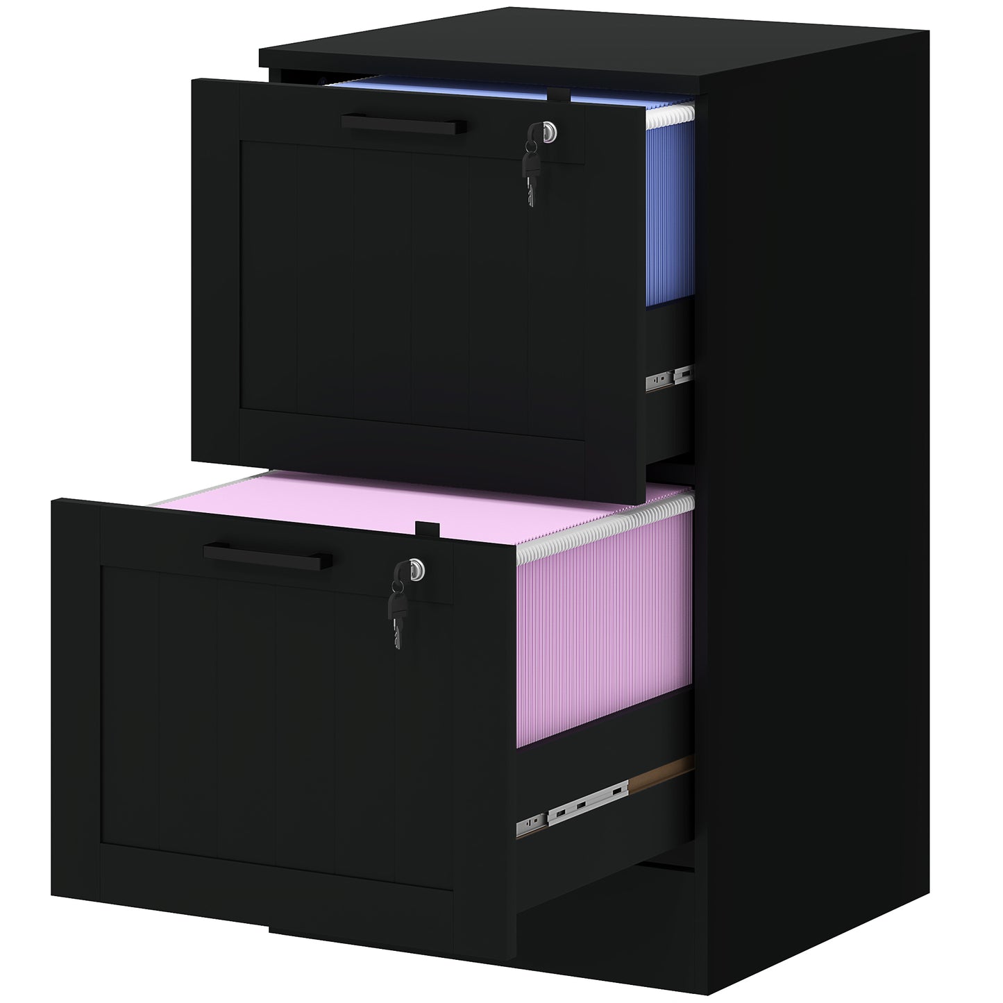 2-Drawer Locking File Cabinet with Adjustable Hanging Bars