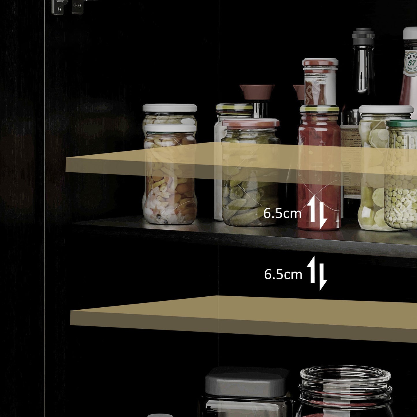 Farmhouse Buffet Storage Cabinet with Barn Door Design - Black Oak