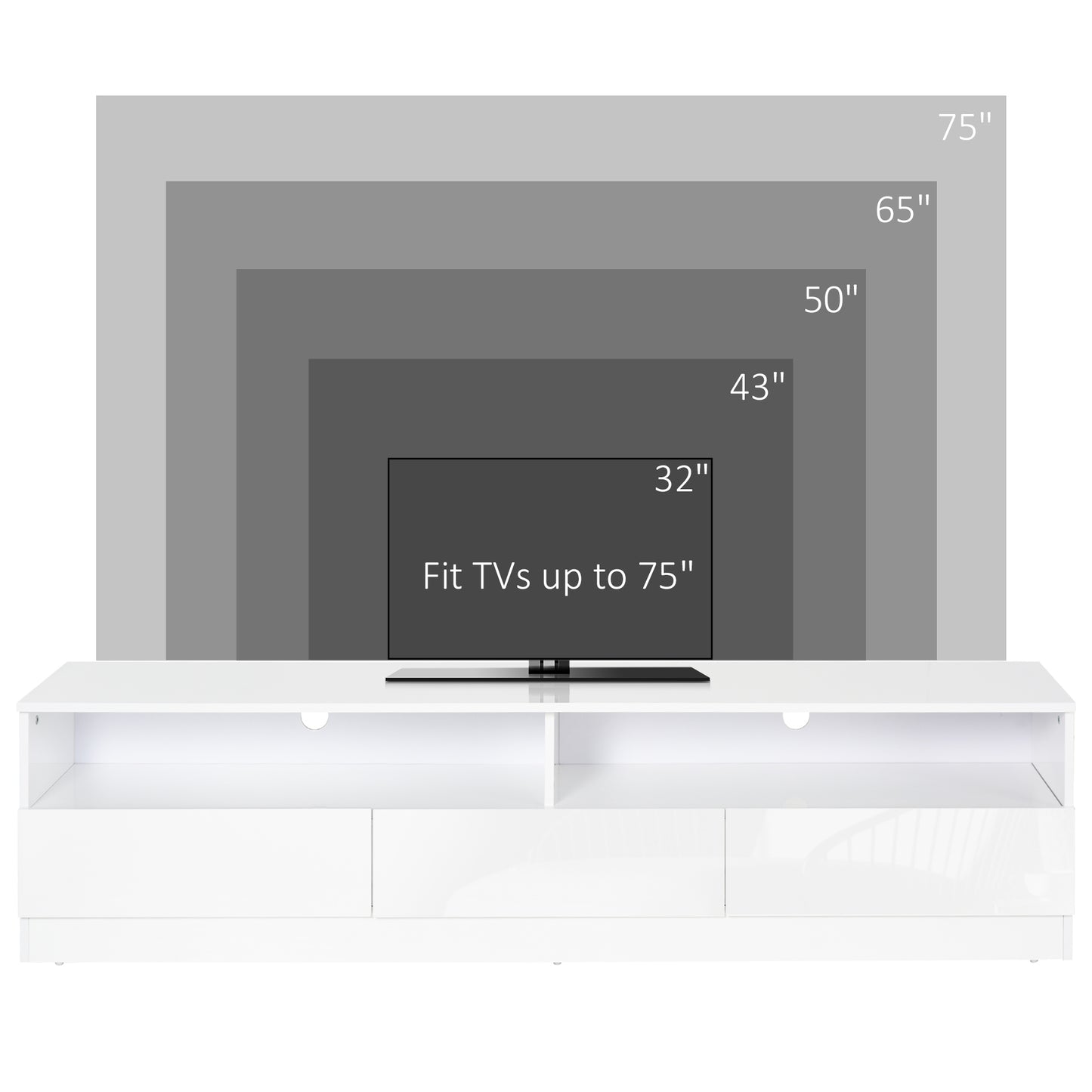 71" High Gloss LED TV Cabinet with Storage