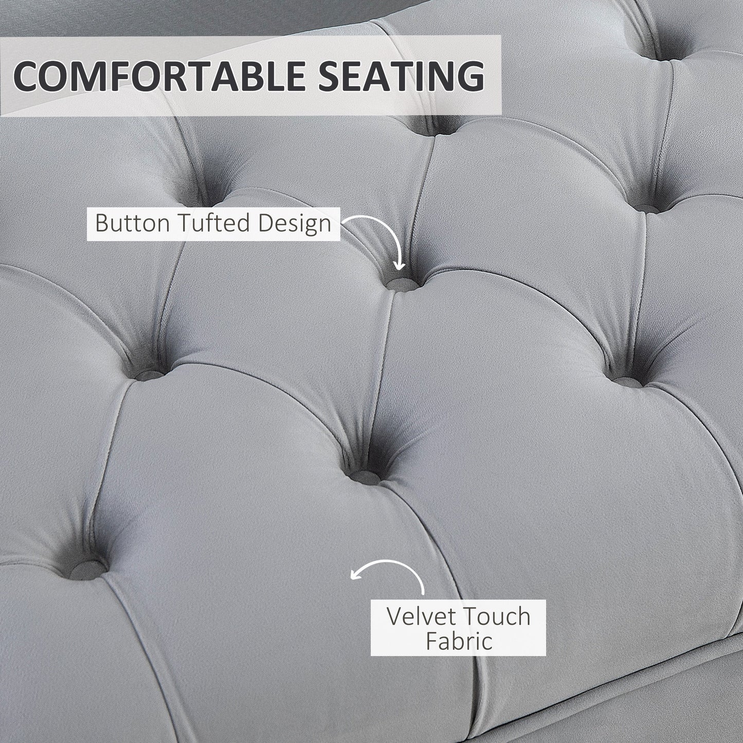 Button-Tufted Bench – Soft Upholstered Seat with Nailhead Trim