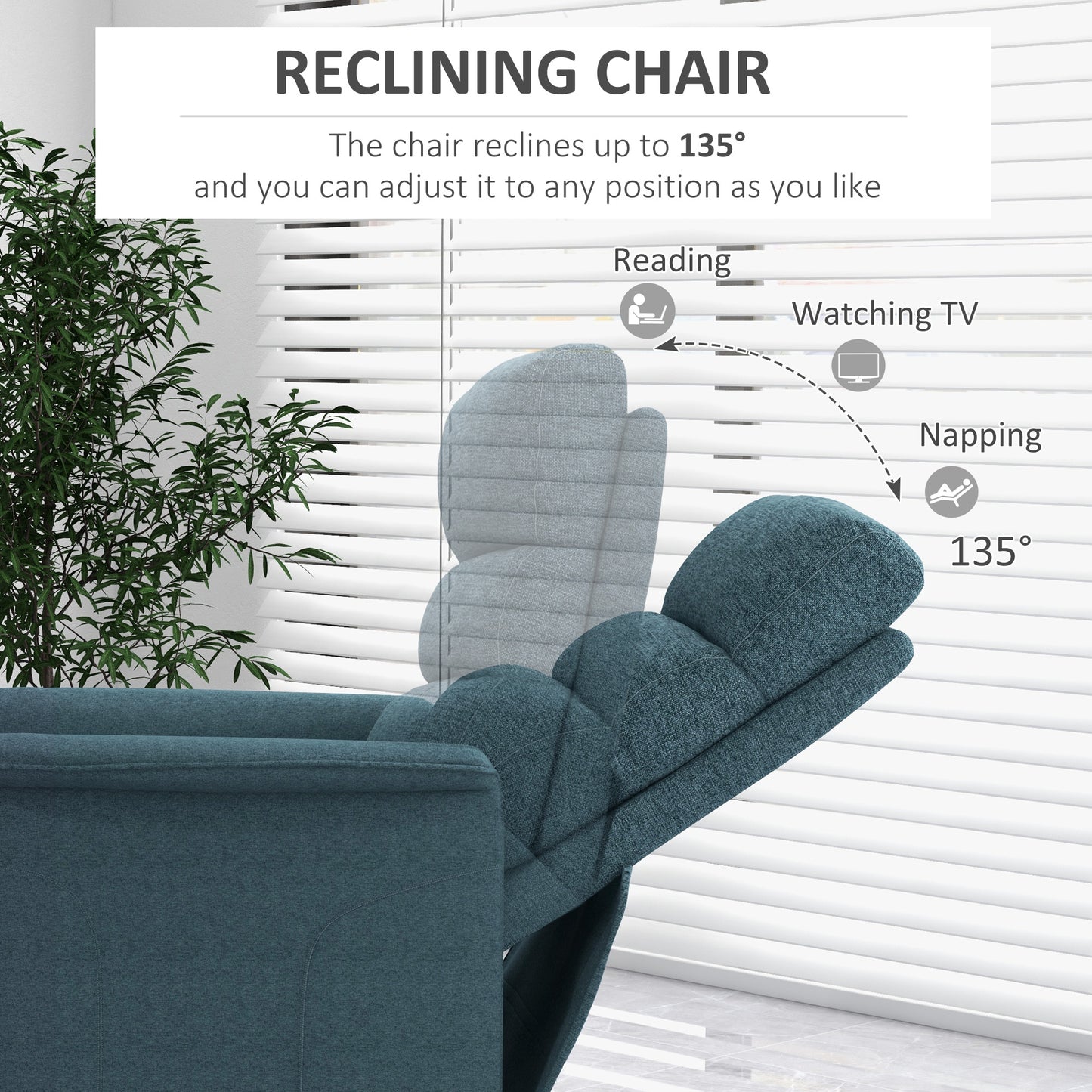 Power Lift Recliner Chair with Remote Control, Blue
