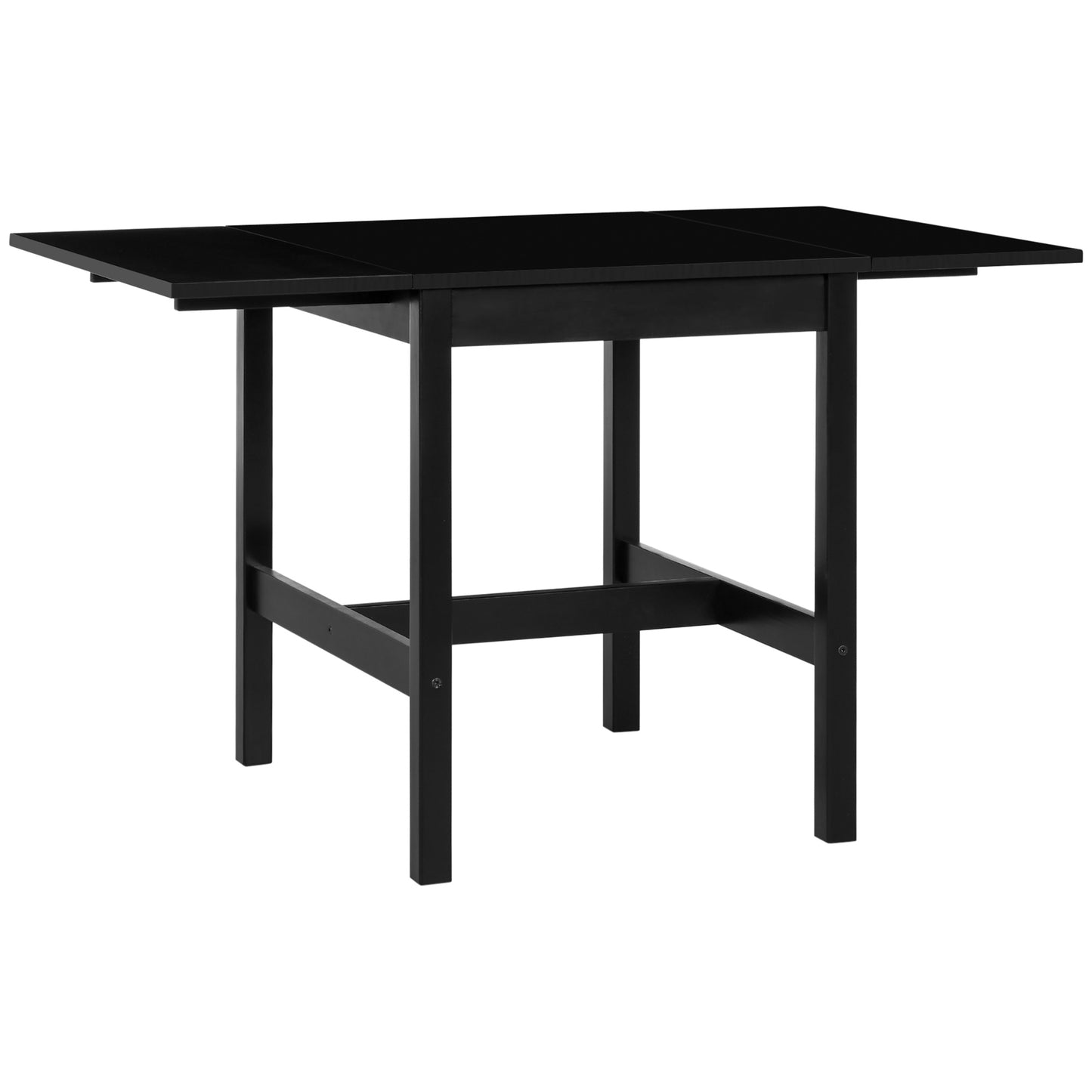 Solid Wood Drop Leaf Dining Table - Black