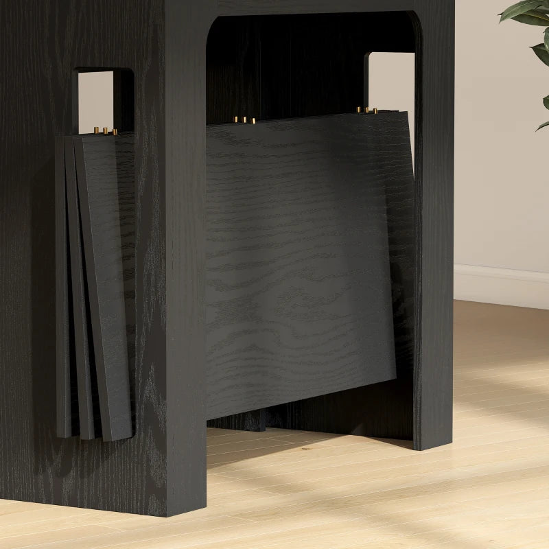 Extendable Dining Table for Small Spaces - Distressed Black