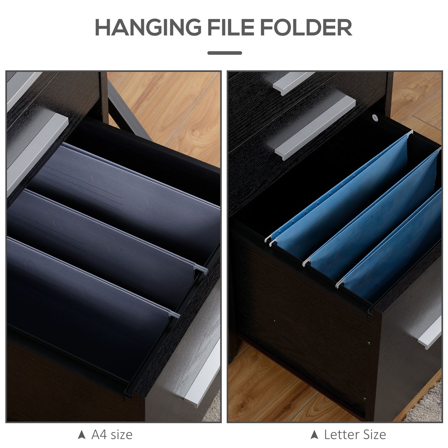 Mobile Under Desk File Cabinet with Lock and Wheels