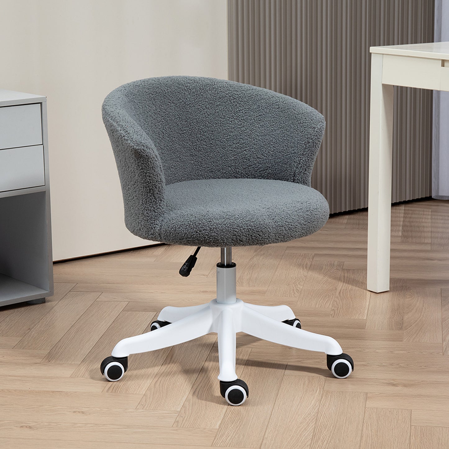 Vinsetto Fluffy Armless Office Chair with Adjustable Height