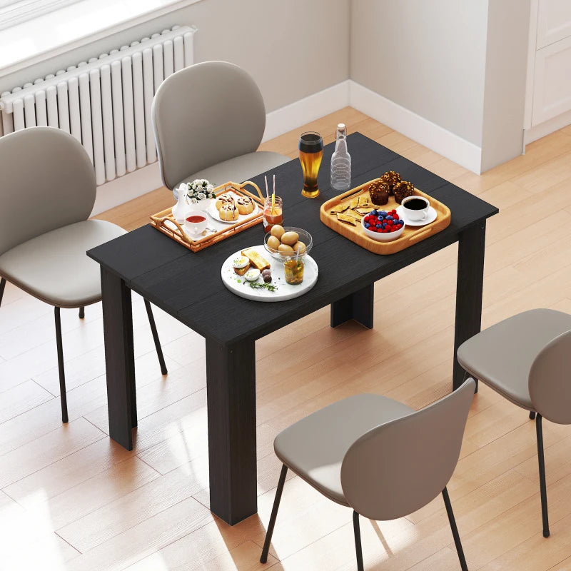 47" Kitchen Table for 4-6 People - Black