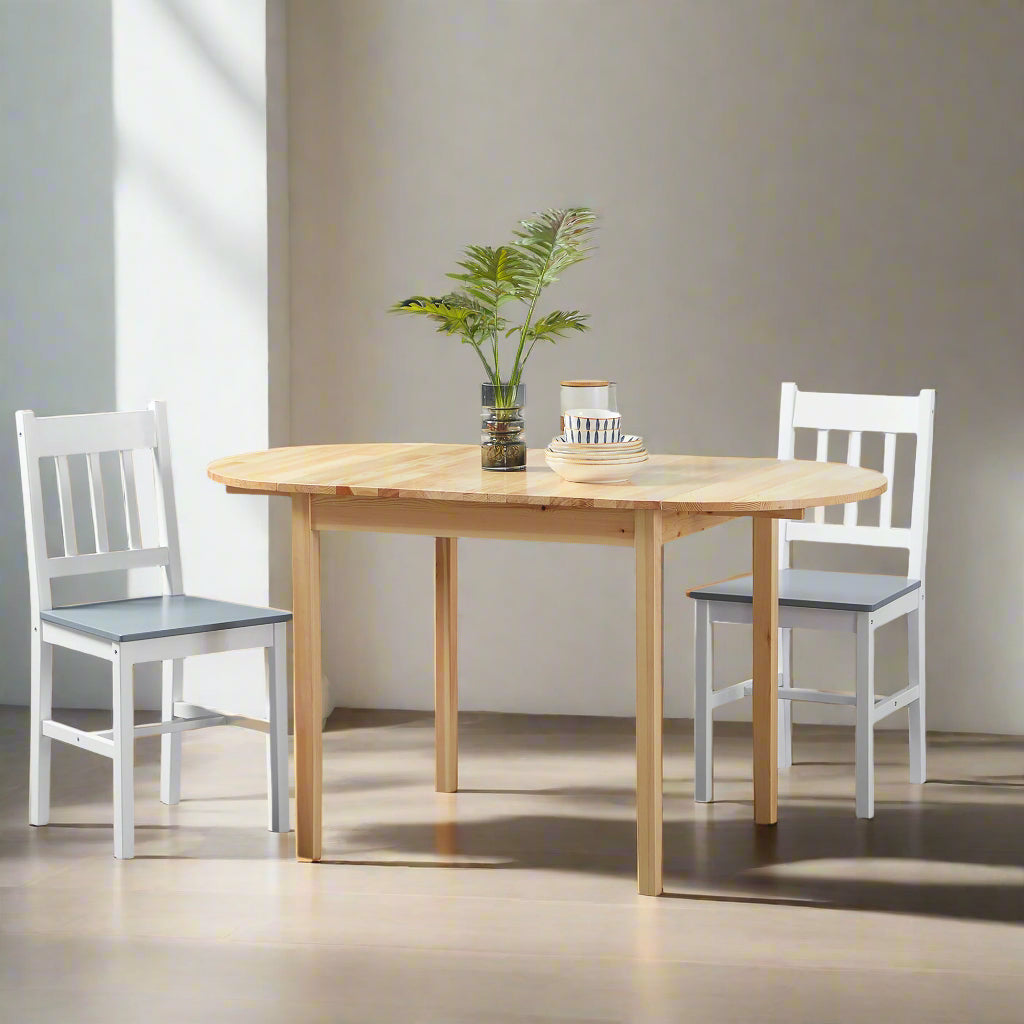 Solid Wood Drop Leaf Dining Table - Natural