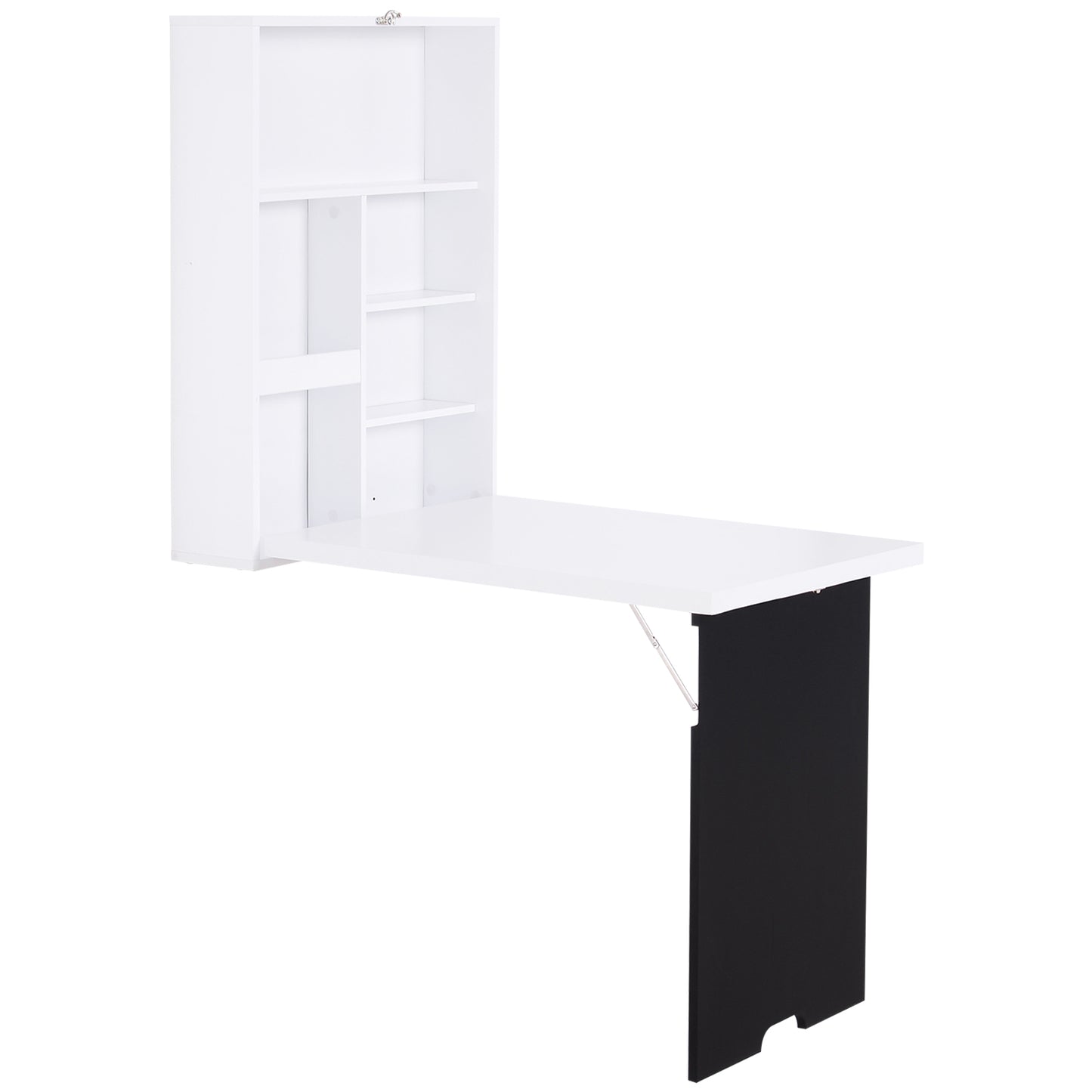 Wall Mounted Fold-Out Desk with Storage and Writing Board