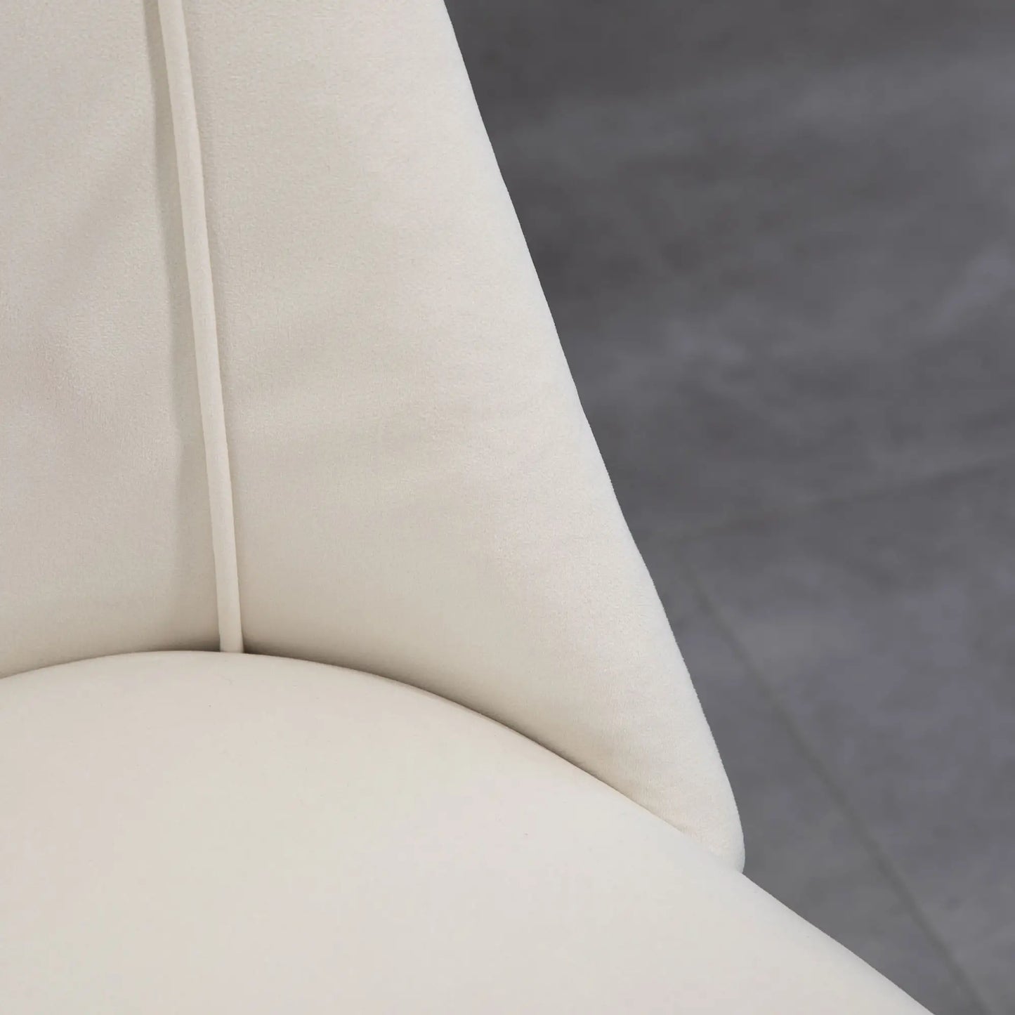 Velvet Upholstered Dining Chairs with Wood Grain Steel Legs, Cream White (Set of 4)