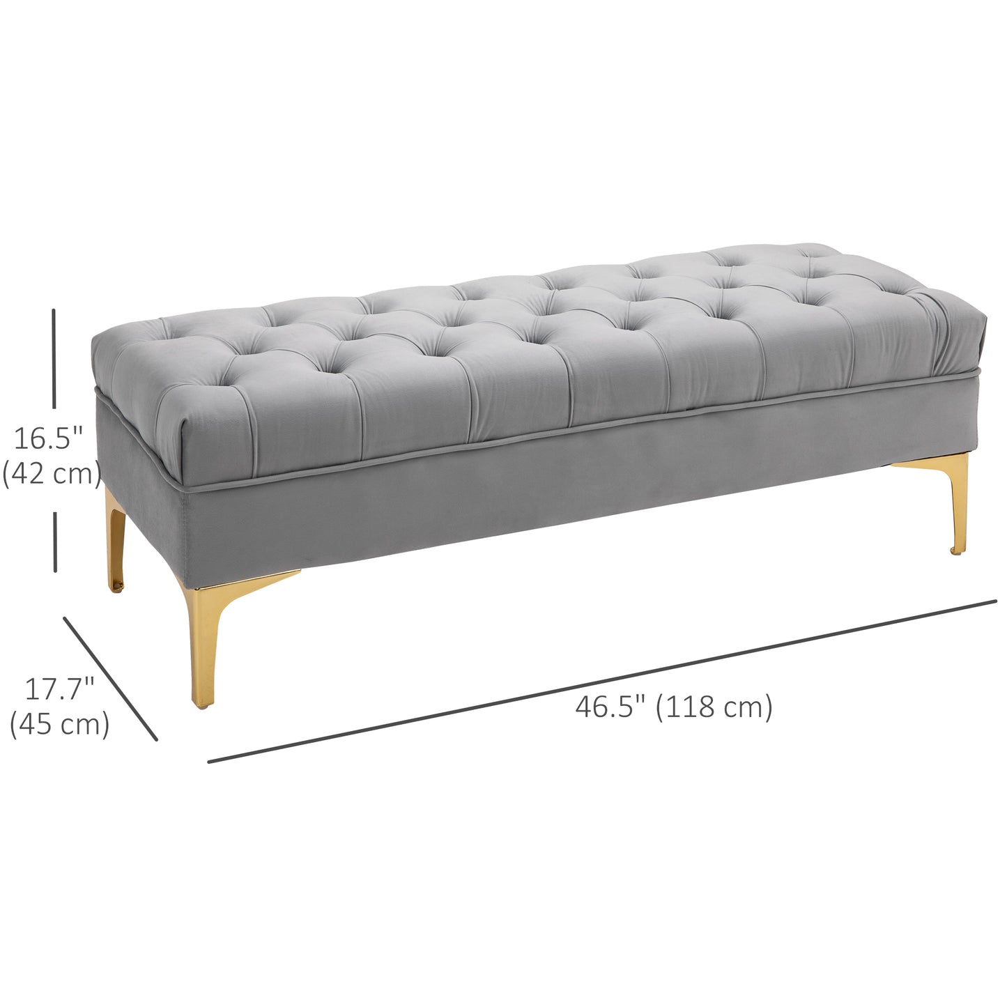 Button-Tufted Bench – Soft Upholstered Seat with Nailhead Trim