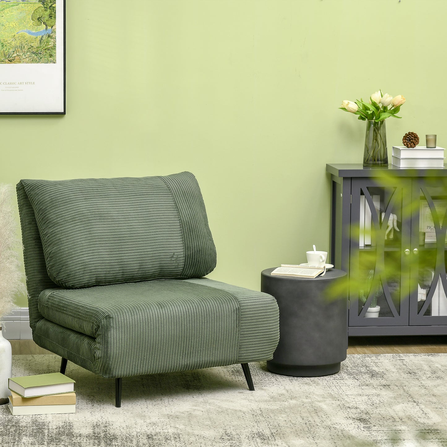 17" Round Terrazzo Finish Side Table for Indoor and Outdoor Use, Charcoal Gray