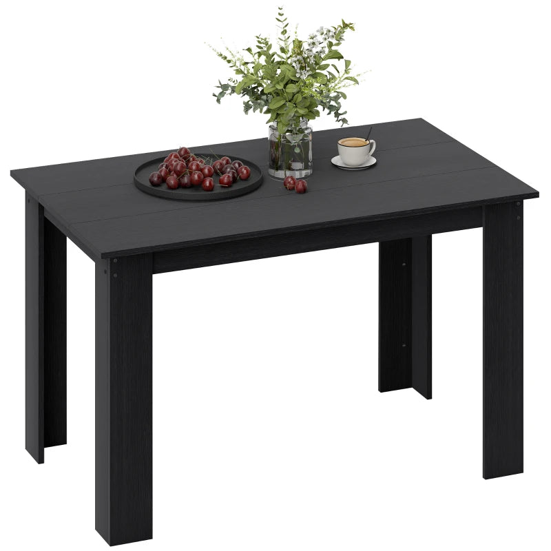47" Kitchen Table for 4-6 People - Black