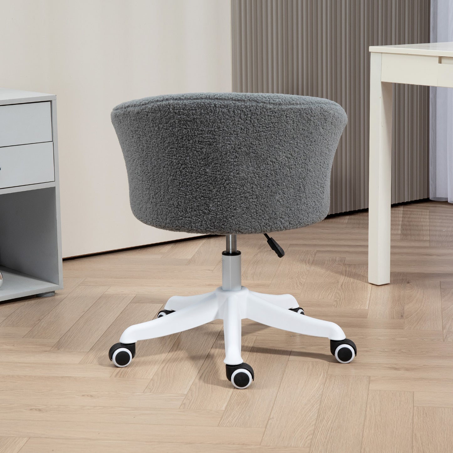 Vinsetto Fluffy Armless Office Chair with Adjustable Height