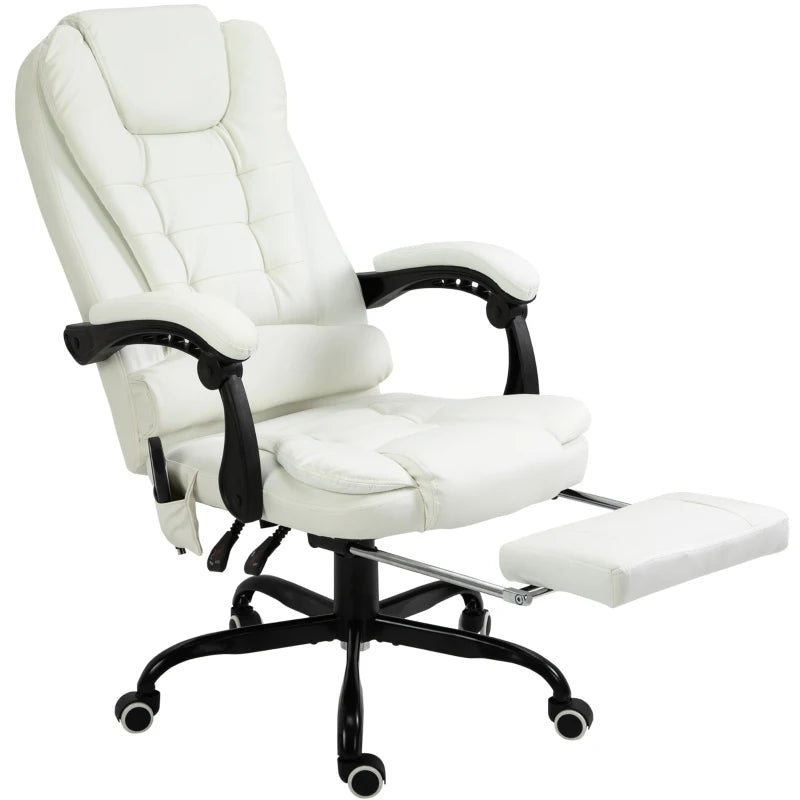 Ergonomic Reclining Office Chair with 7-Point Massage and Footrest
