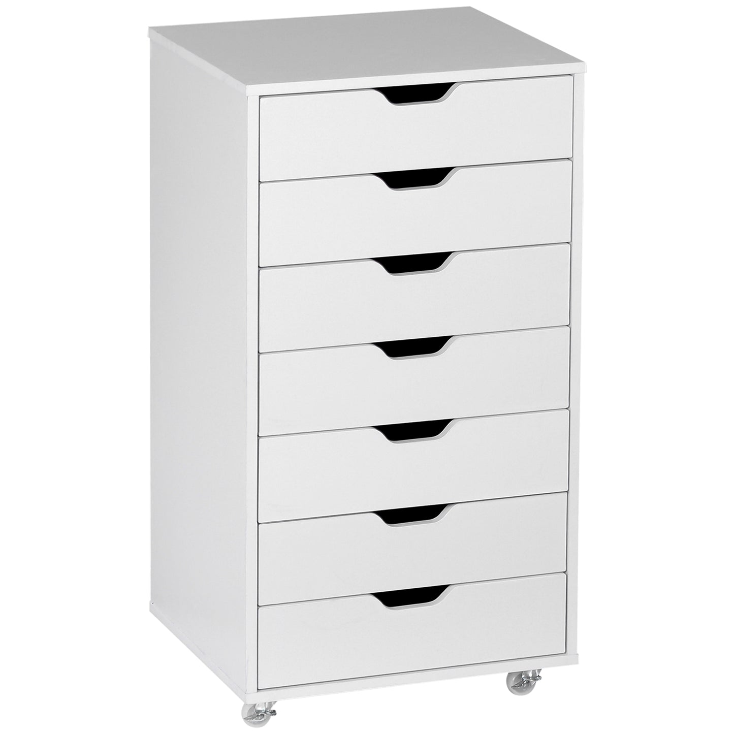 7-Drawer Mobile Storage Cabinet for Home Office - White