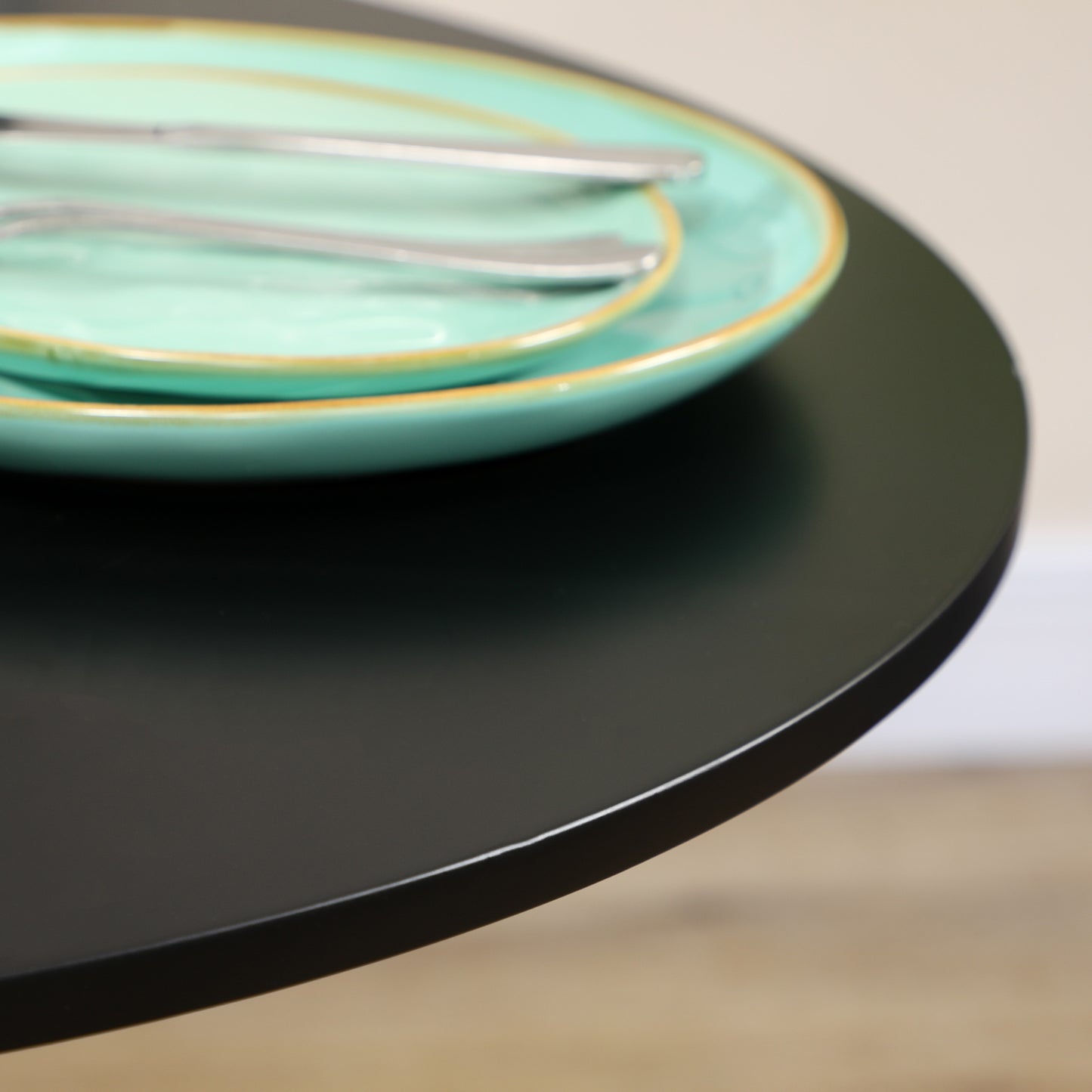 Modern Round Dining Table for 2 - Black