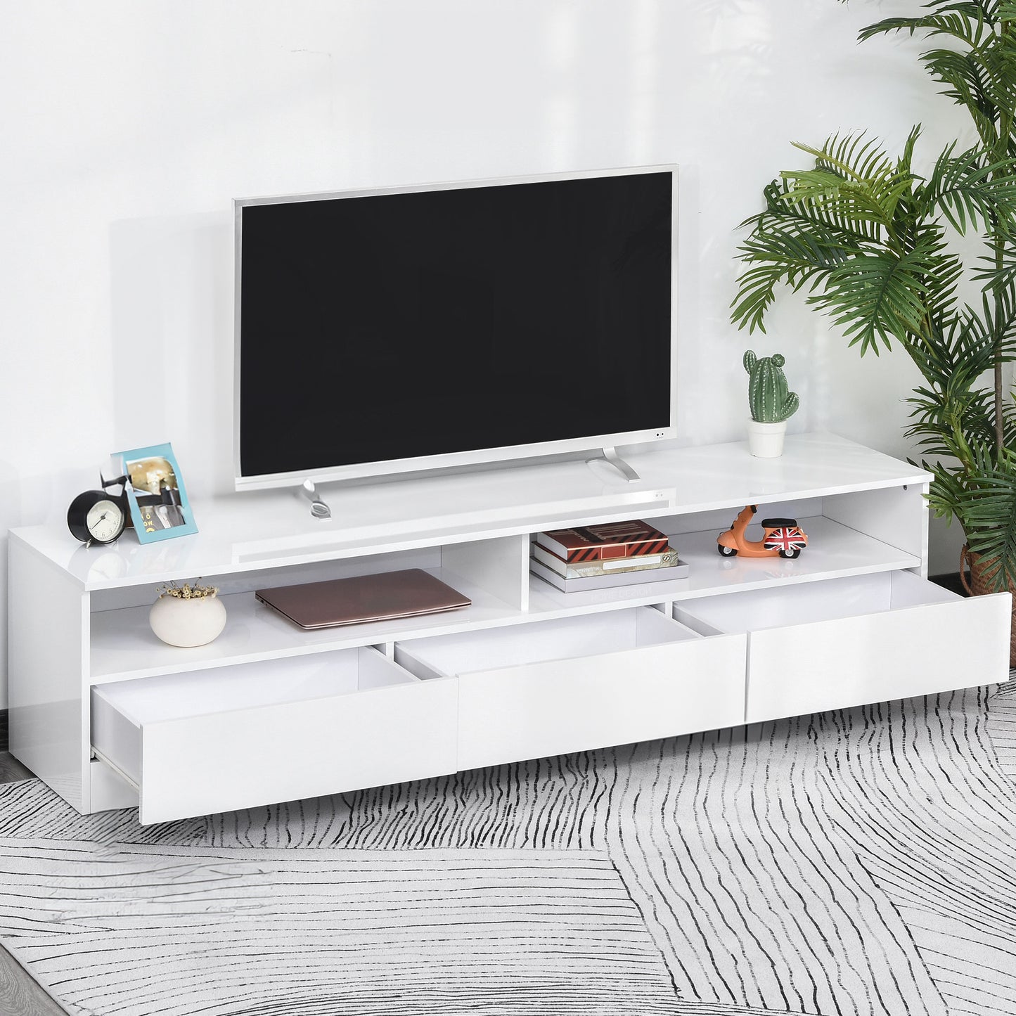 71" High Gloss LED TV Cabinet with Storage