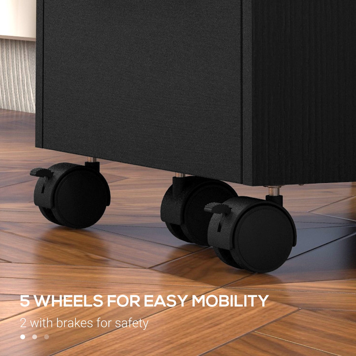 Under Desk Locking File Cabinet on Wheels