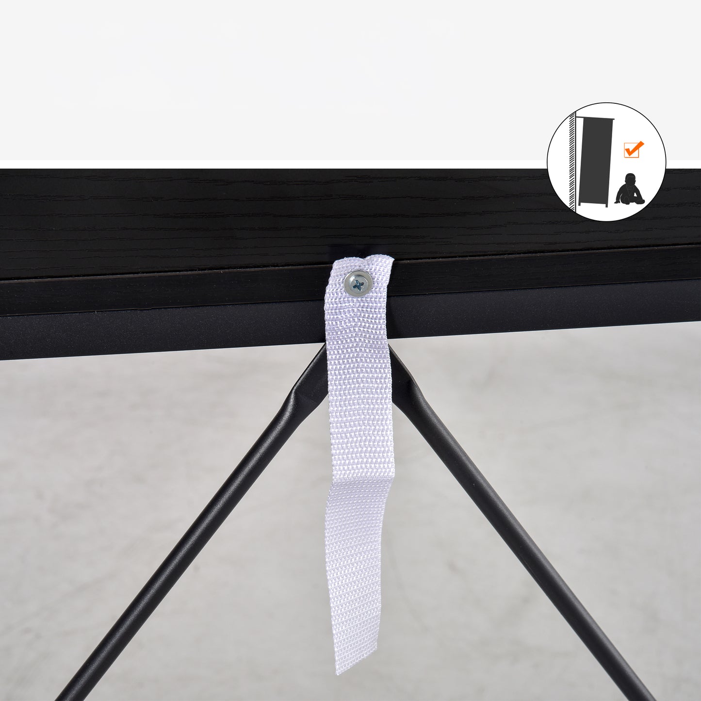 47" Industrial Console Table with Steel Frame and 2 Storage Drawers, Black
