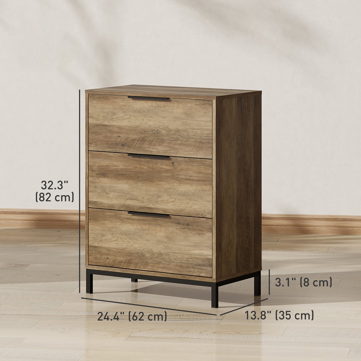 3-Drawer Dresser Tower for Bedroom