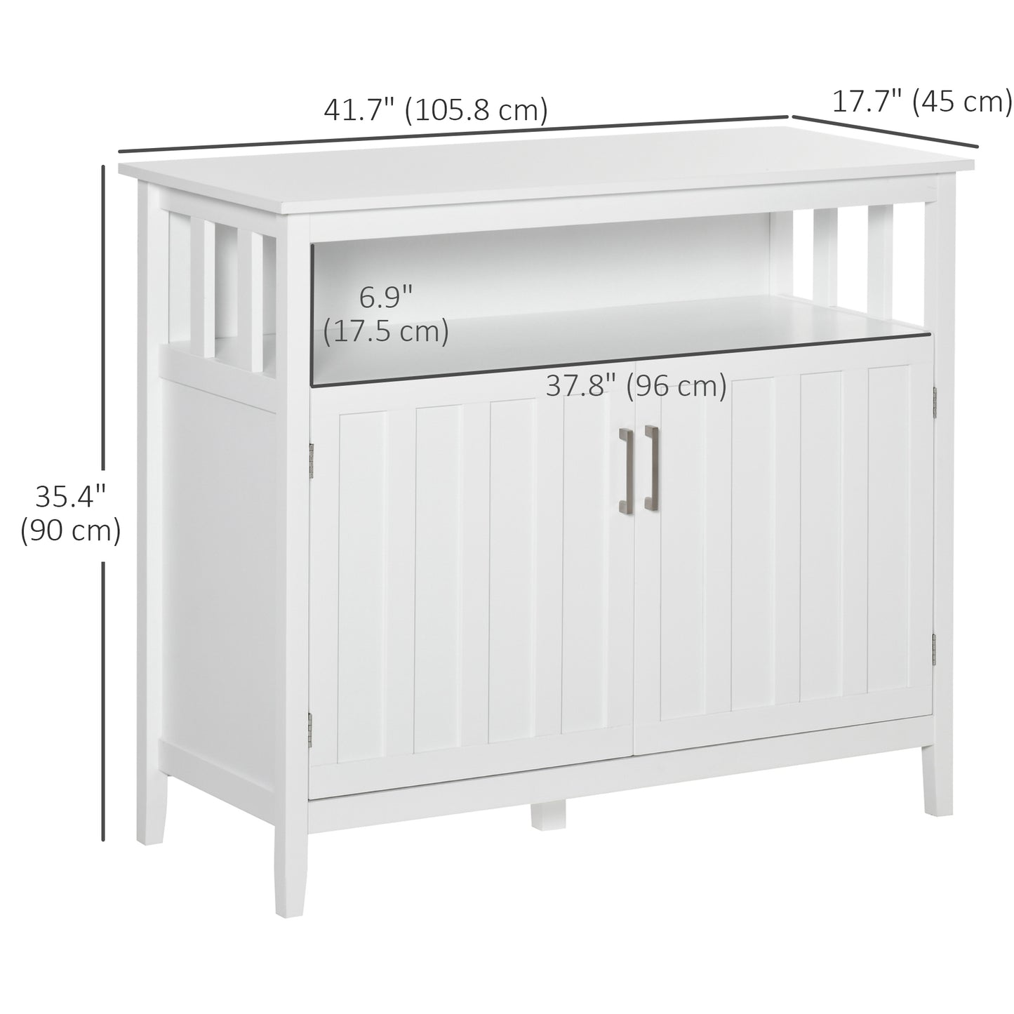 42" Storage Cabinet with 2 Doors and Adjustable Shelving, White