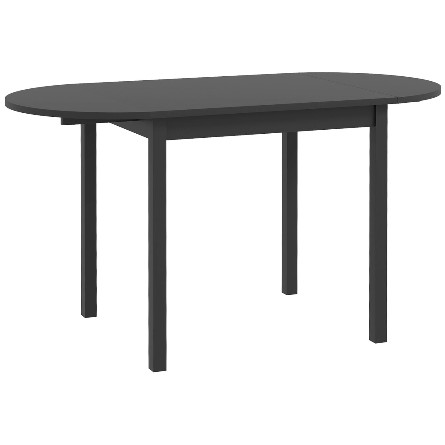 Solid Wood Drop Leaf Dining Table for Small Spaces - Black