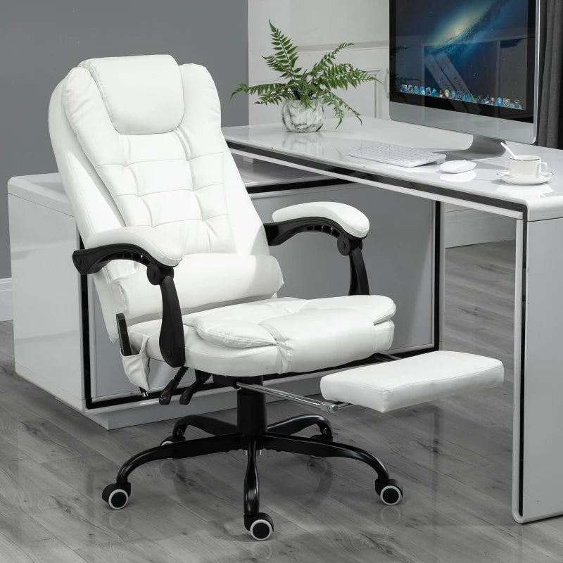 Ergonomic Reclining Office Chair with 7-Point Massage and Footrest
