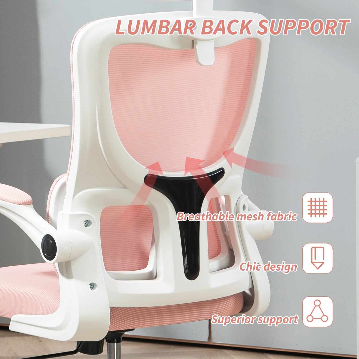 Ergonomic Mesh Office Chair - Pink