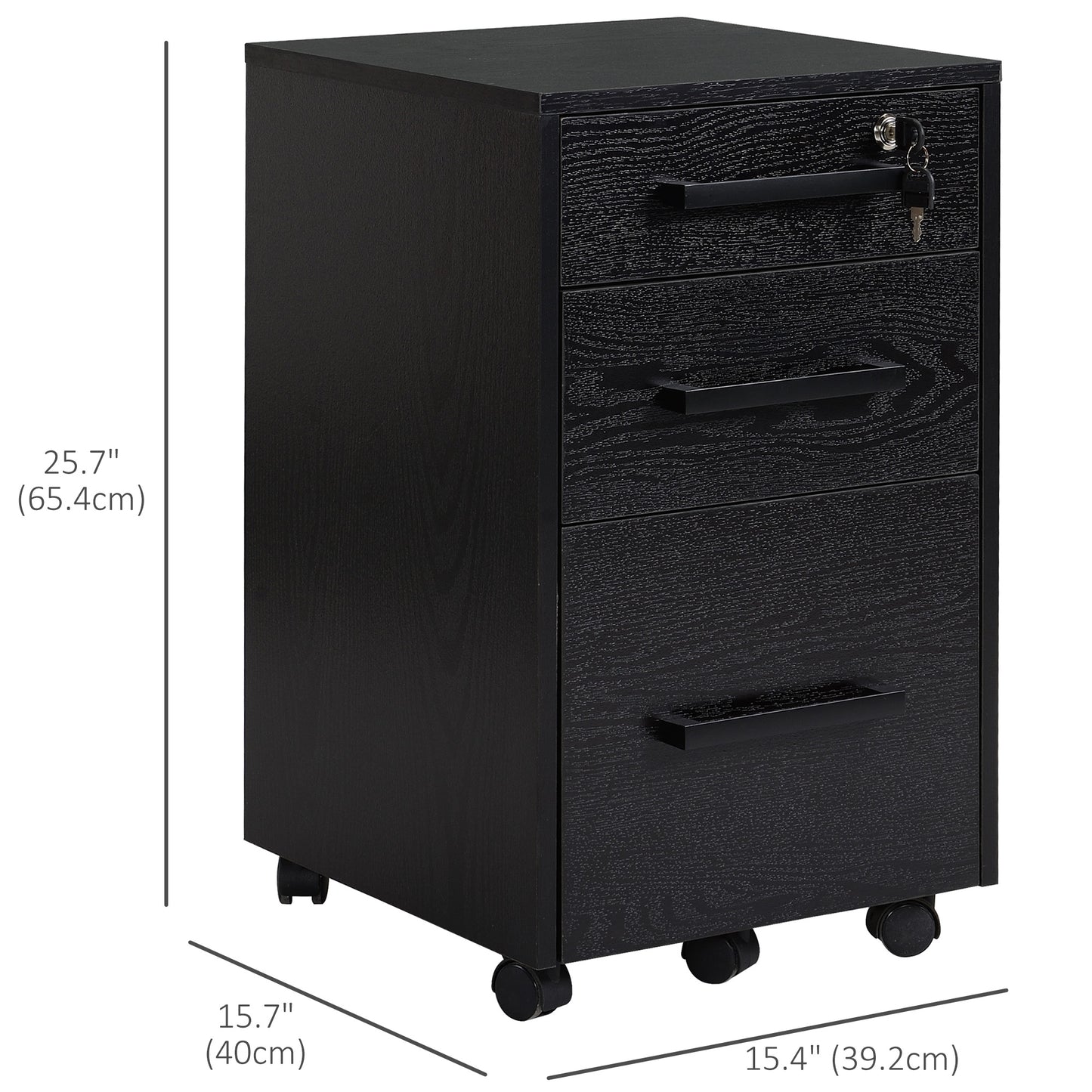Under Desk Locking File Cabinet on Wheels