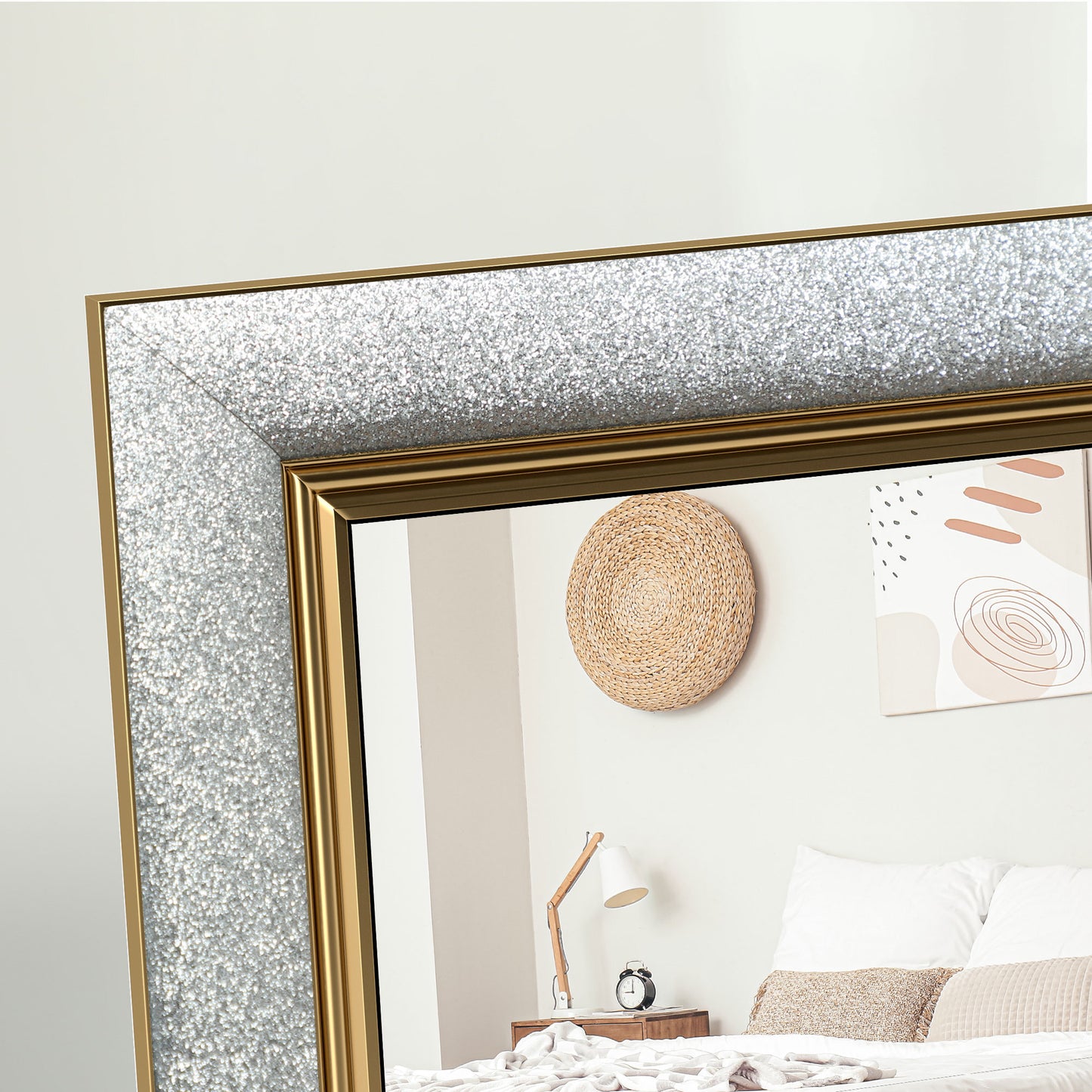 Full Length Floor Mirror with Silver Frame, 64" x 21", Versatile Standing, Leaning or Wall Mount