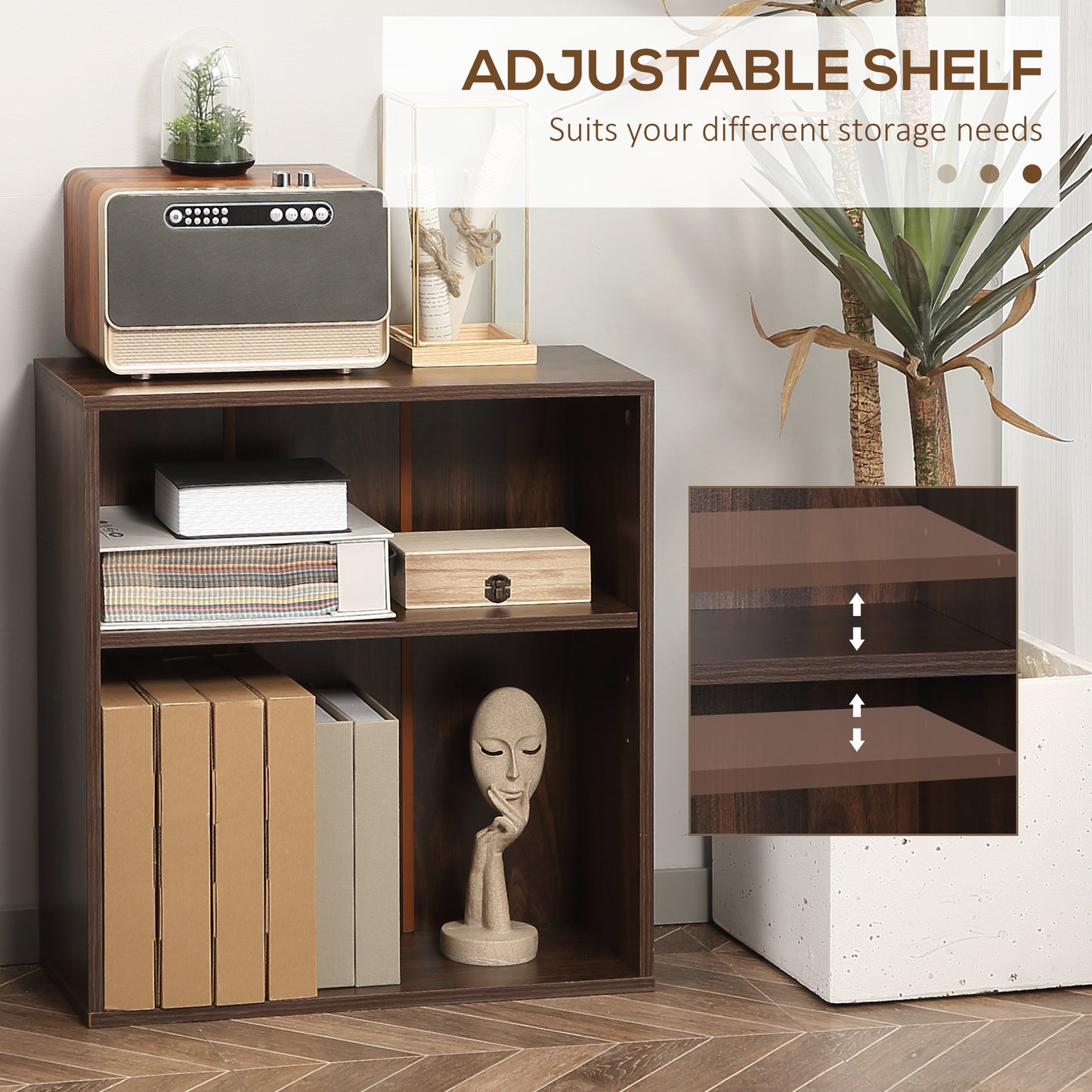 2-Tier Versatile Storage Bookshelf, Walnut