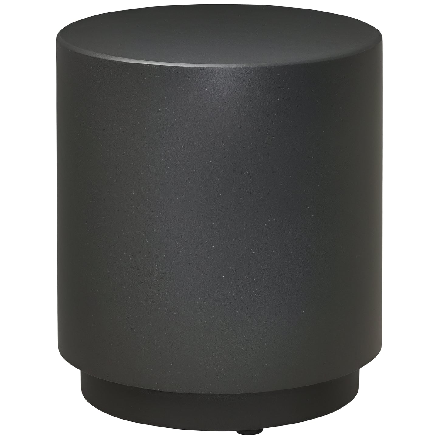 17" Round Terrazzo Finish Side Table for Indoor and Outdoor Use, Charcoal Gray