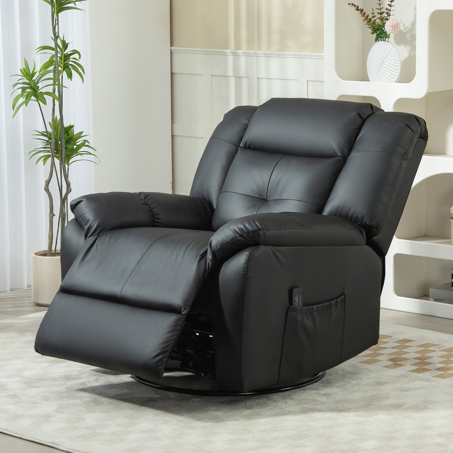 Luxury Massage Recliner Chair with 8 Vibration Points, Black