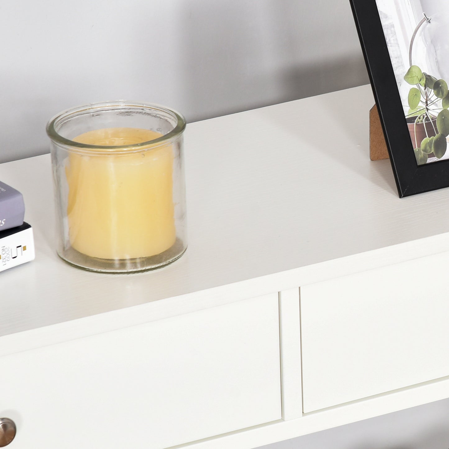 39" Console Table with X-Frame Design and Storage Drawers, White