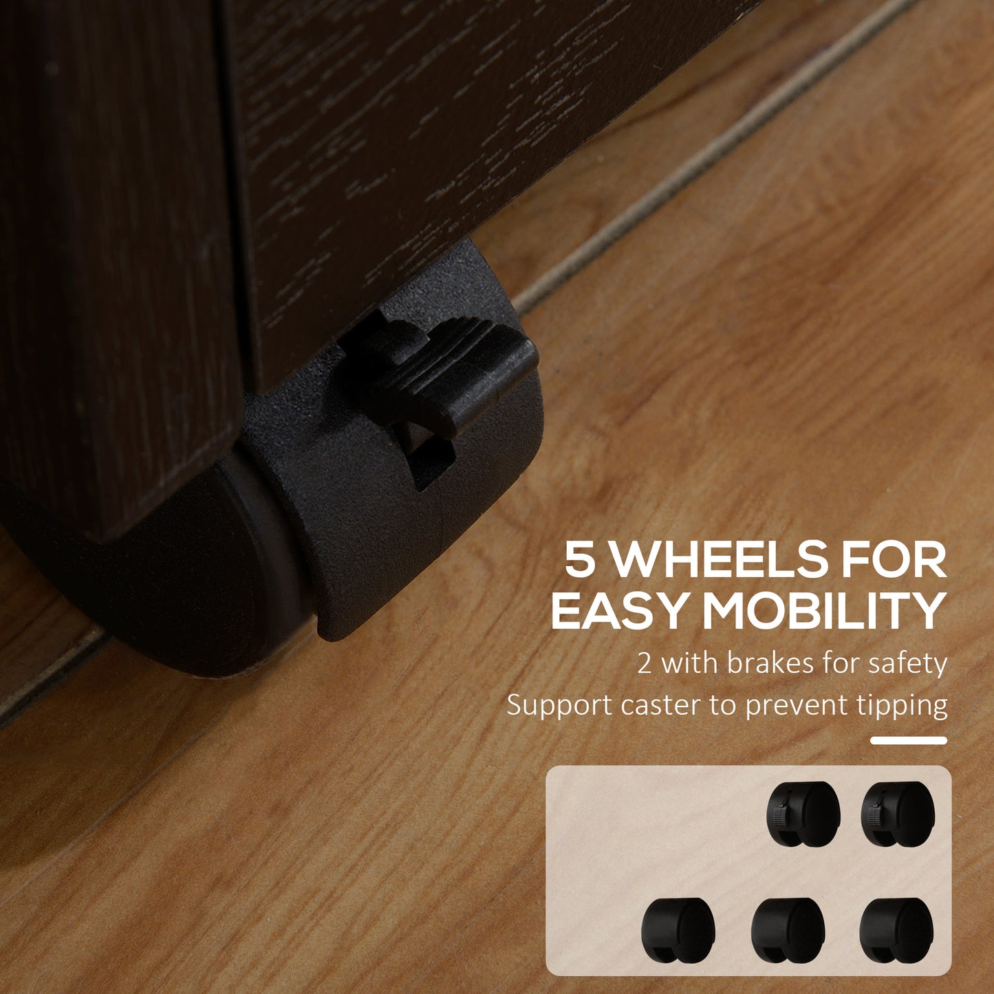 Mobile Under Desk File Cabinet with Lock and Wheels