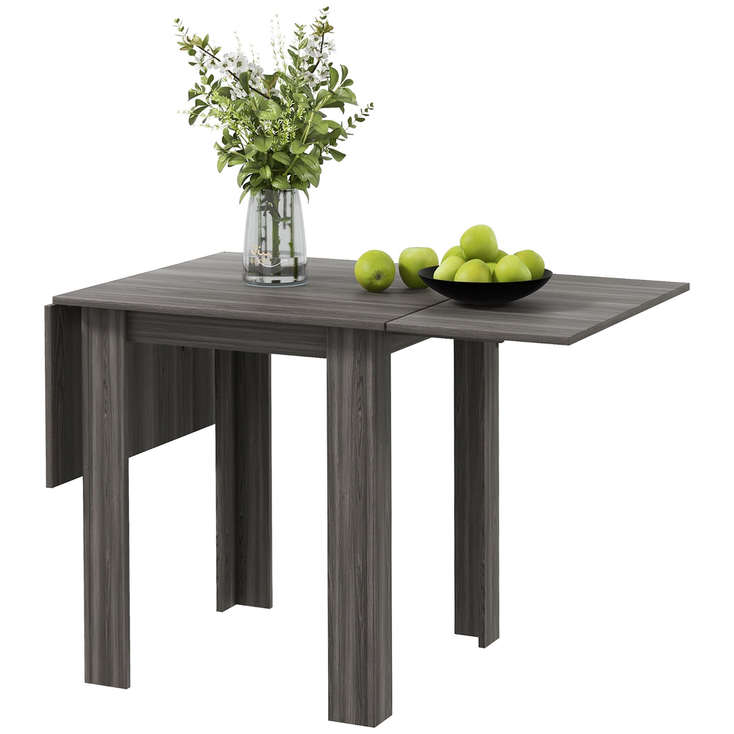 Folding Drop Leaf Dining Table for Small Spaces - Gray