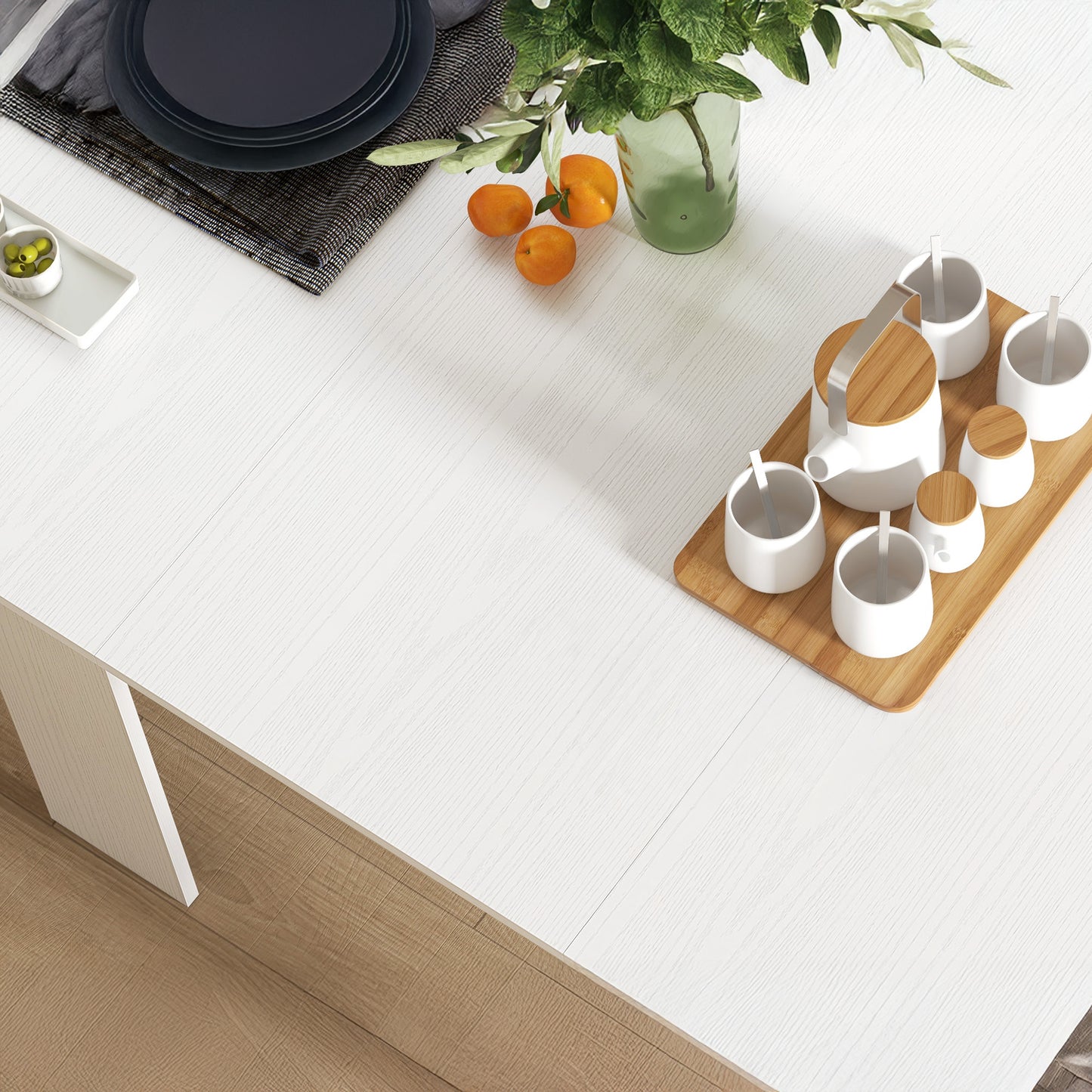 Extendable Dining Table for Small Spaces - White