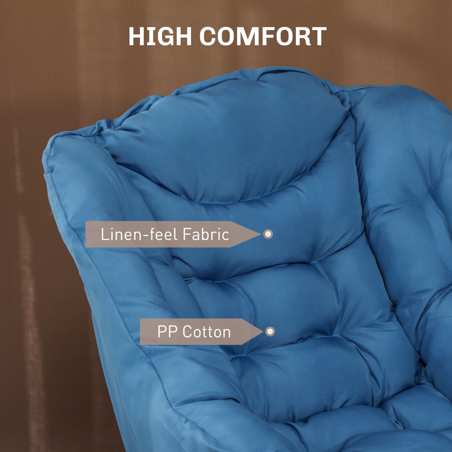 Modern Accent Chair with Storage Pockets - Blue
