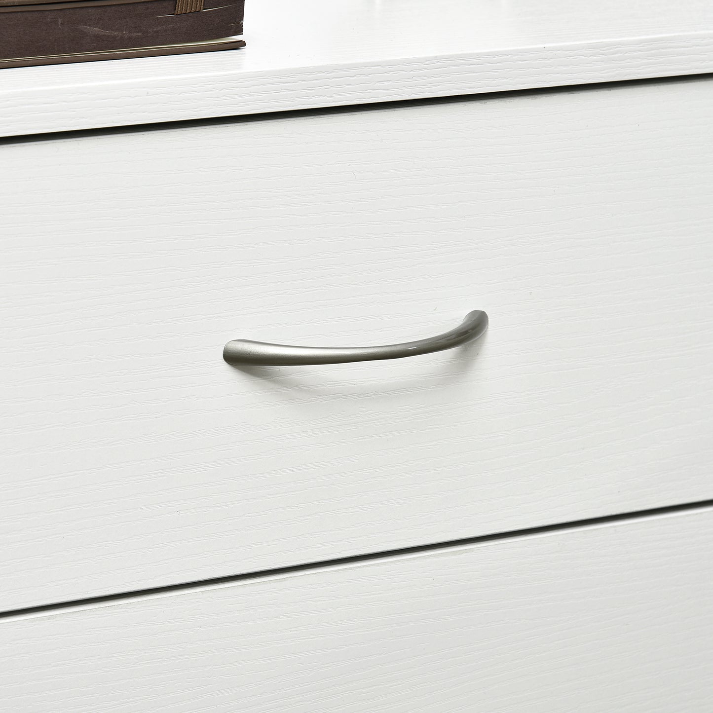 Bedside Table with 3 Drawers, Modern Wood Nightstand, White