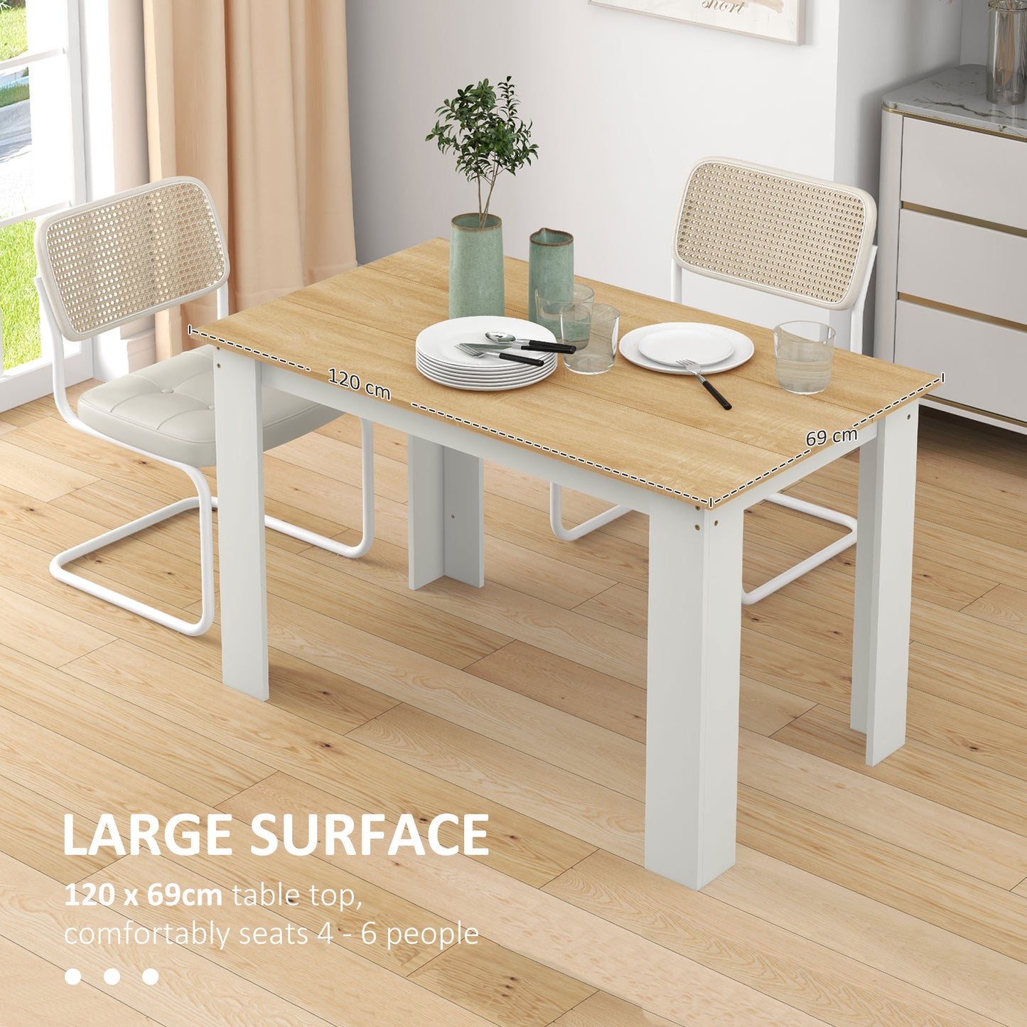 Modern Oak Dining Table for 4-6 People
Description: