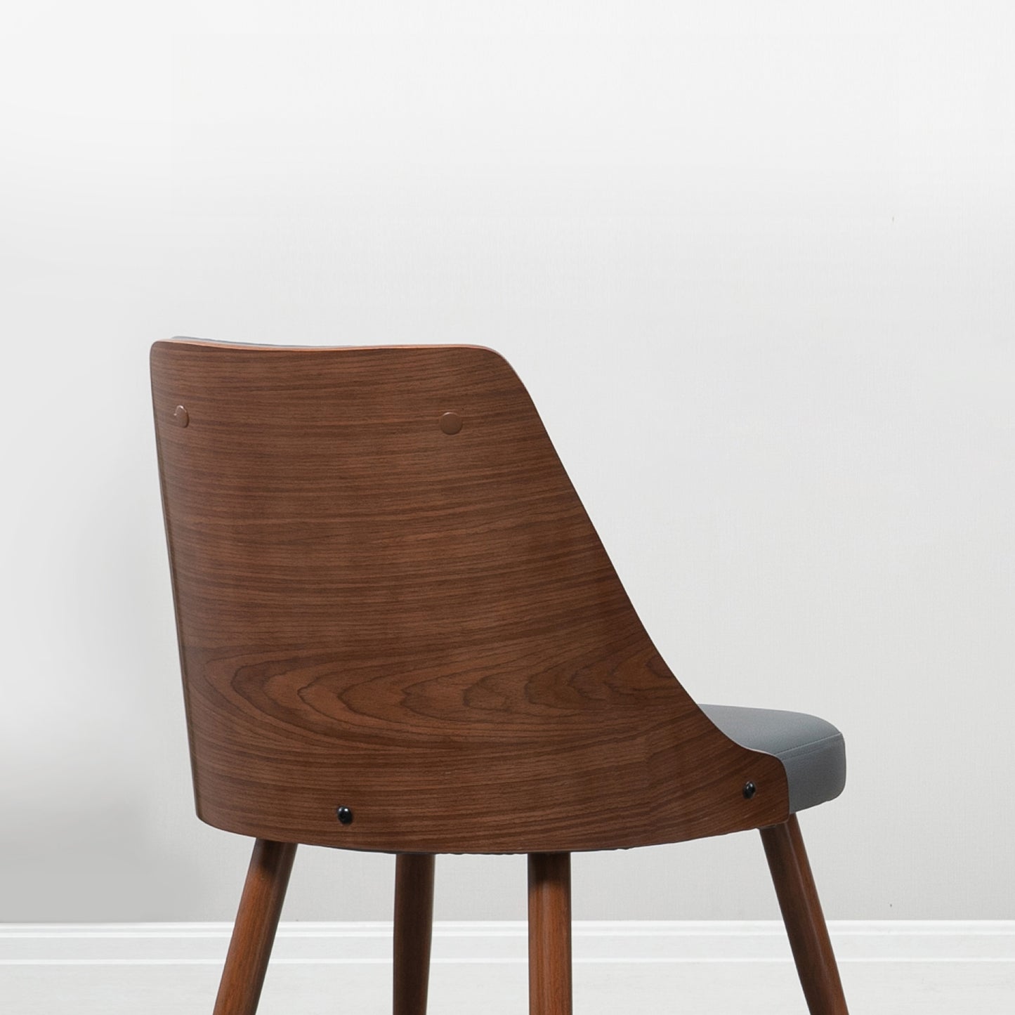 Modern PU Leather Dining Chairs with Steel Legs - Grey (Set of 2)