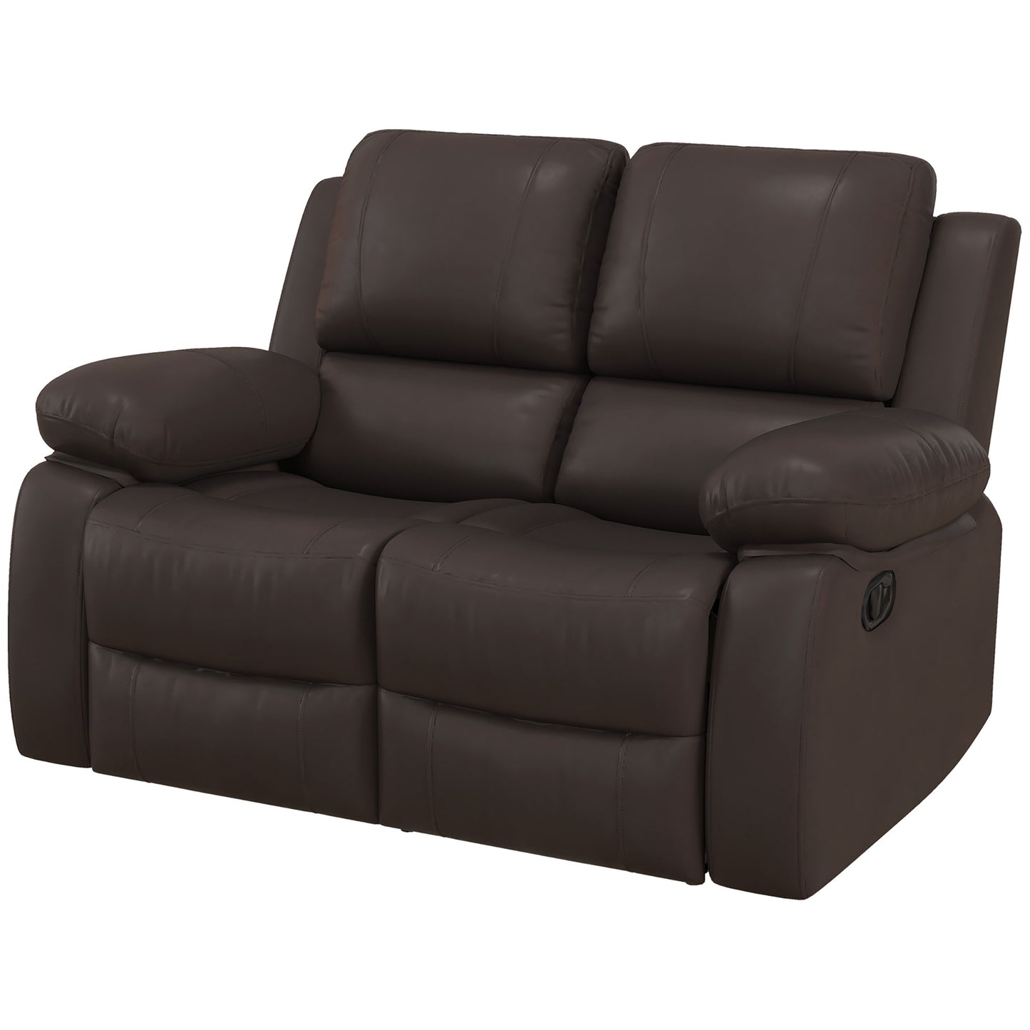 Manual Reclining Loveseat with Dual Footrests - Brown
