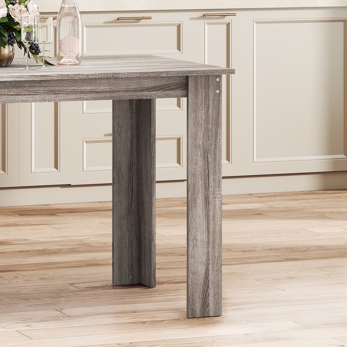 47" Kitchen Table for 4-6 People - Light Gray