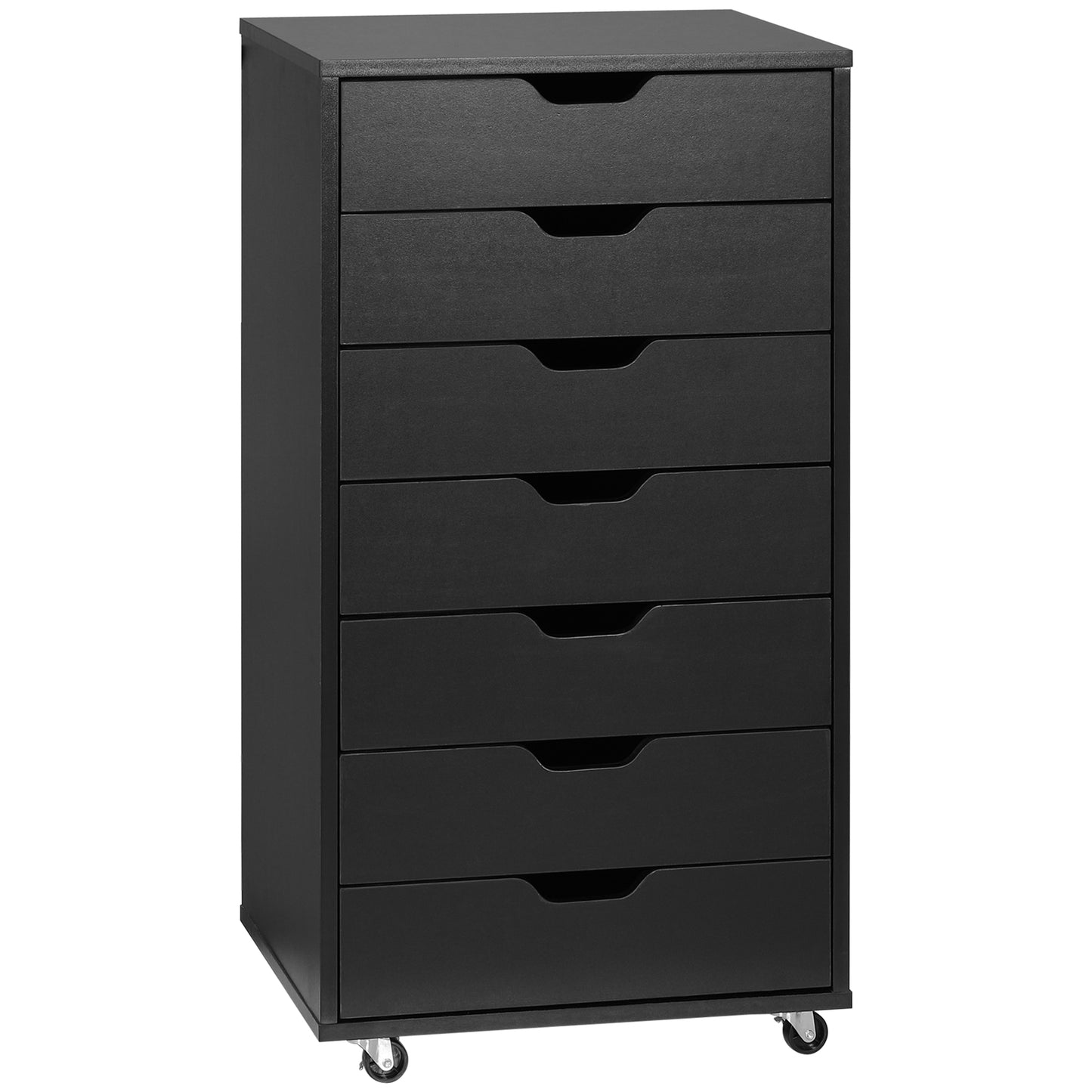 7-Drawer Mobile Storage Cabinet for Home Office - Black