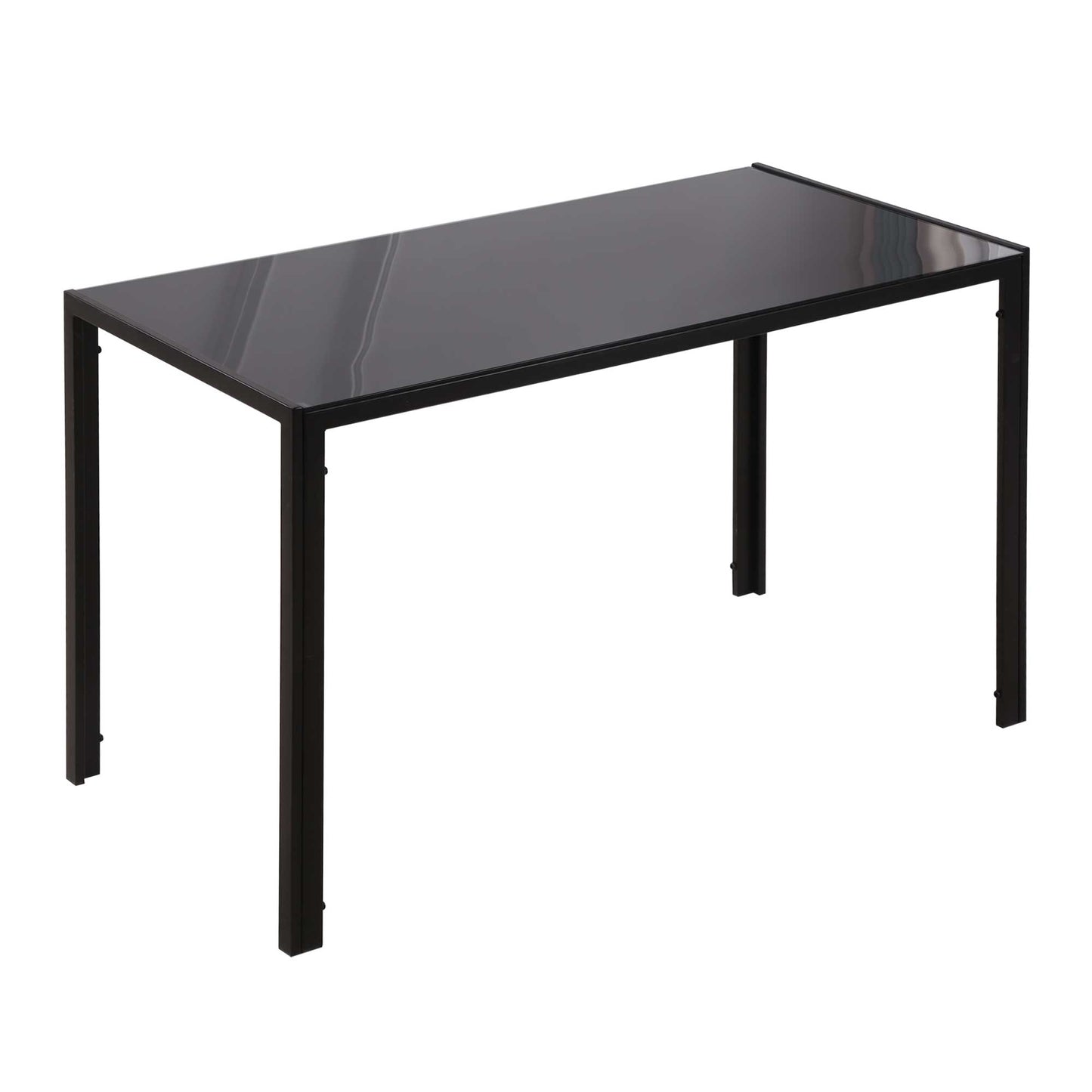 Rectangular Dining Table with Tempered Glass Top for 4