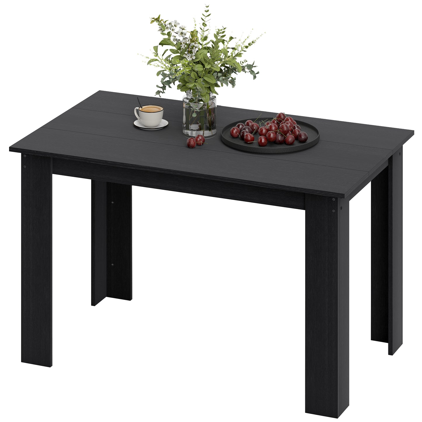 47" Kitchen Table for 4-6 People - Black