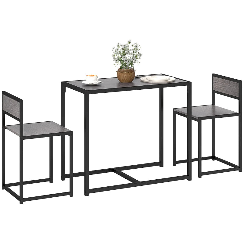 Industrial Dining Table Set for 2 - Gray