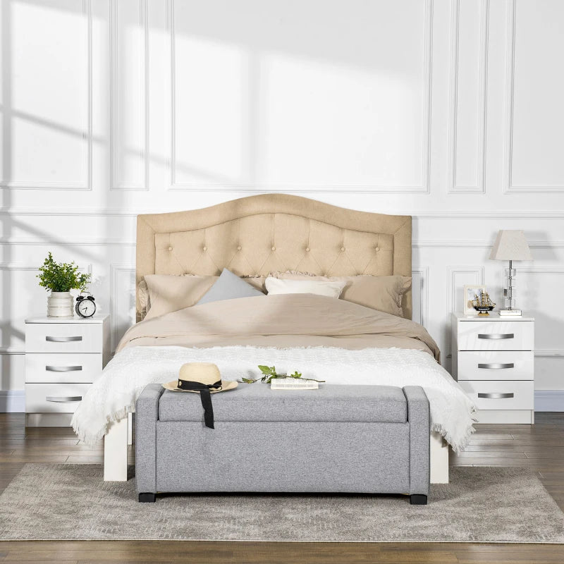 Modern High Gloss Nightstands with 3 Drawers, White (Set of 2)