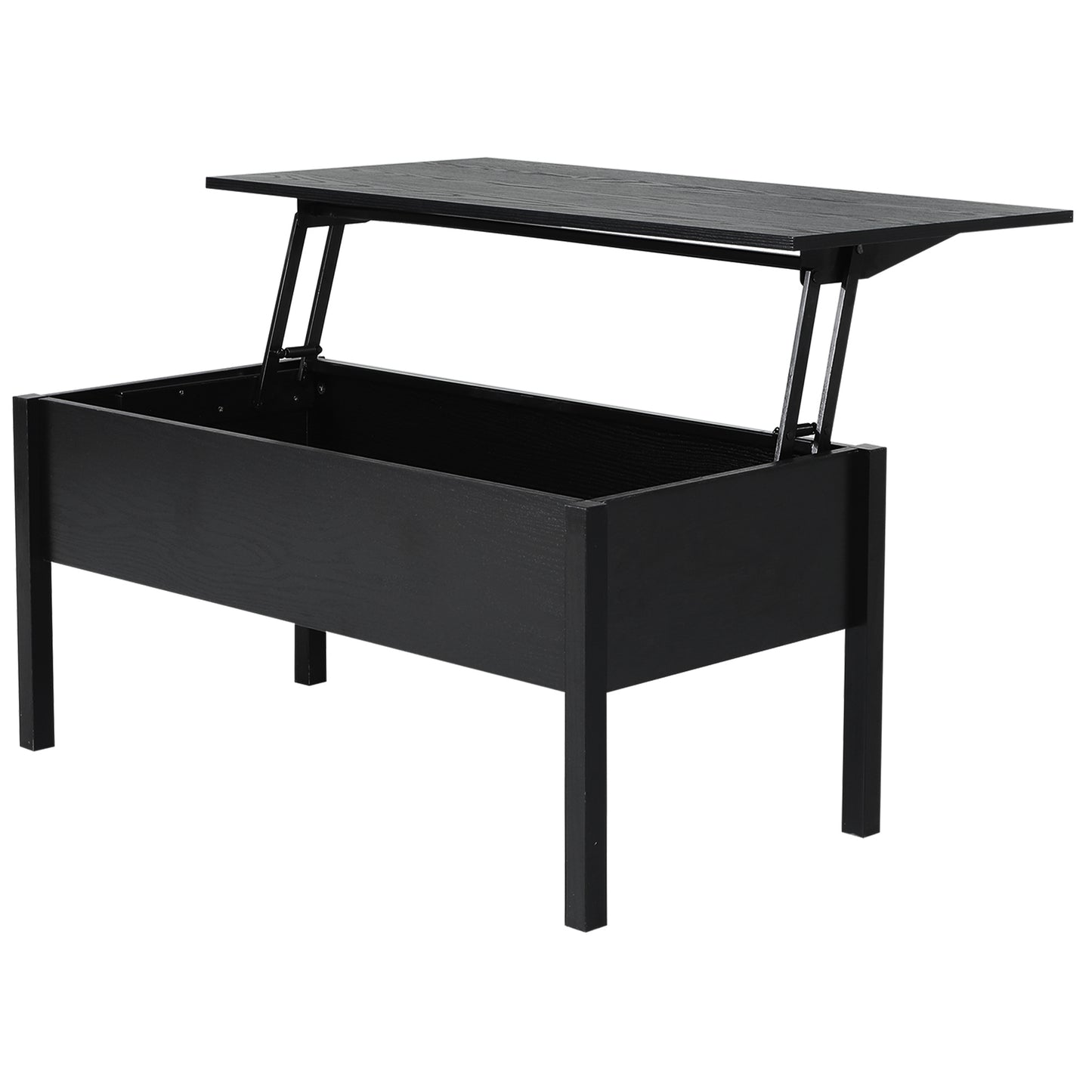 39" Lift Top Coffee Table with Hidden Storage, Black
